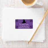 Halloween Black Witch Pet & Paars Etiket (Insitu)