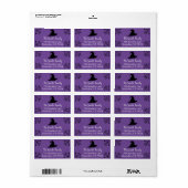 Halloween Black Witch Pet & Paars Etiket (Full Sheet)