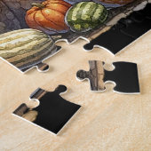 Halloween Black Witch's Kitten met pompoenen kaleb Legpuzzel (Zijkant)