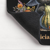 Halloween Black Witch's Kitten met pompoenen kaleb Muismat (Hoek)