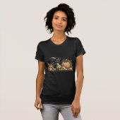 Halloween Black Witch's Kitten met pompoenen kaleb T-shirt (Voorkant volledig)