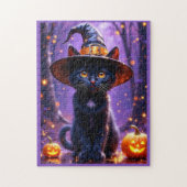 Halloween Black Witchy Cat Legpuzzel (Verticaal)