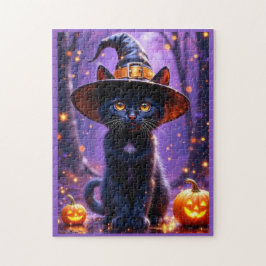 Halloween Black Witchy Cat Legpuzzel