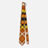 Halloween Black, Yellow, Orange & White Plaid Stropdas (Voorkant)
