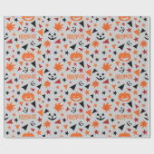 Halloween bladeren en pompoen naadloze geschenkver cadeaupapier (Vlak)