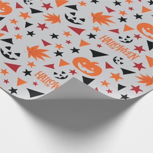 Halloween bladeren en pompoen naadloze geschenkver cadeaupapier (Hoek)