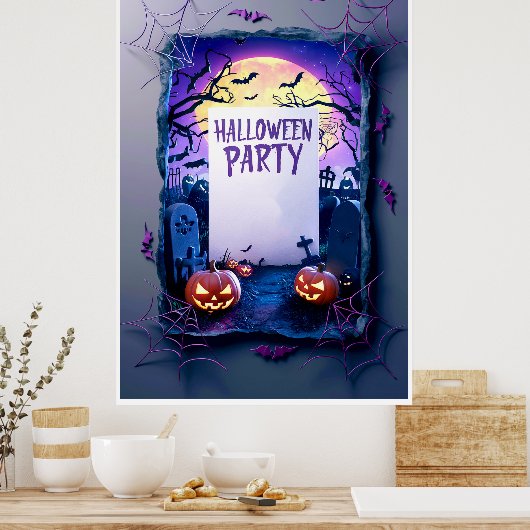 Halloween blanco uitnodiging poster (Keuken)