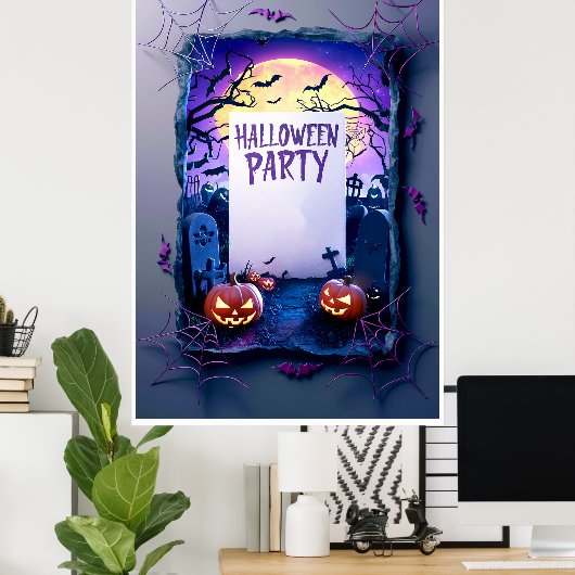 Halloween blanco uitnodiging poster (Thuiskantoor)
