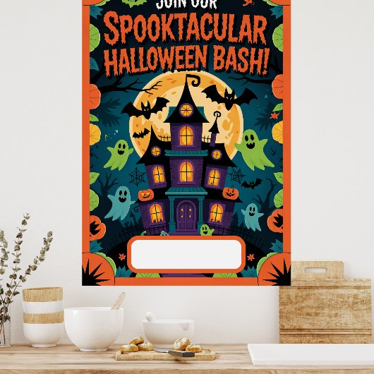 Halloween blanco uitnodiging poster (Keuken)