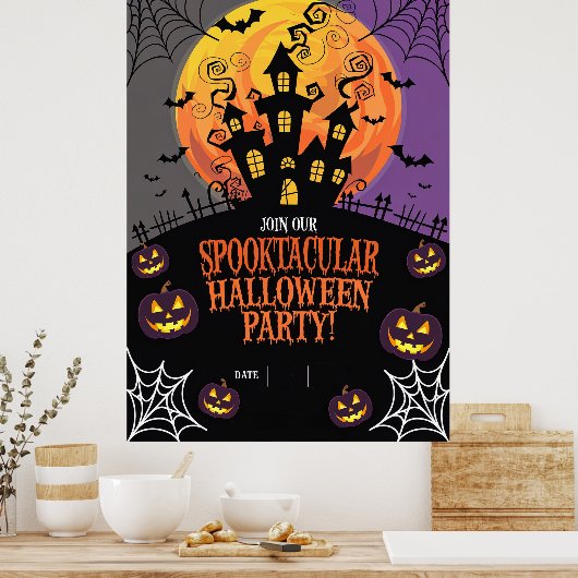 Halloween blanco uitnodiging poster (Keuken)