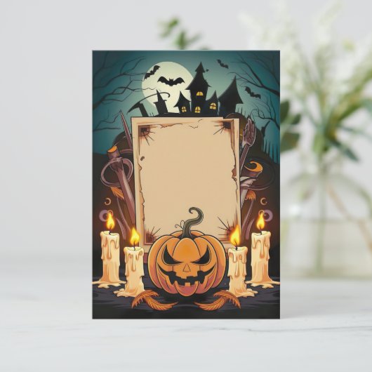 Halloween Blank Invitation Kaart (Staand voorkant)