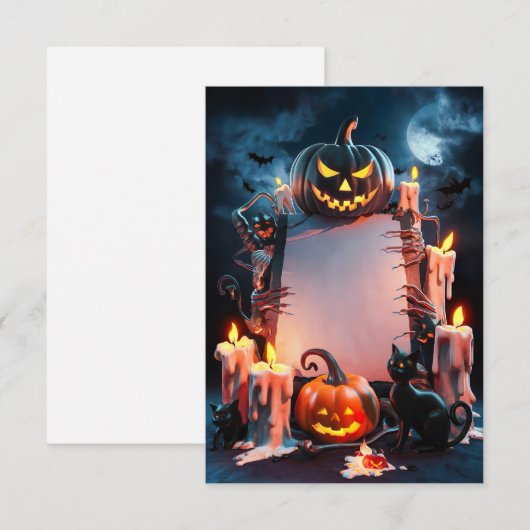 Halloween Blank Invitation Kaart (Voorkant / Achterkant)