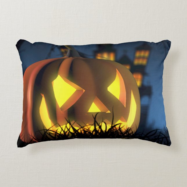 Halloween blauw accentkussen accent kussen (Voorkant)