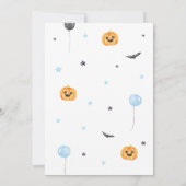 Halloween blauw een klein boe Baby shower Kaart (Achterkant)