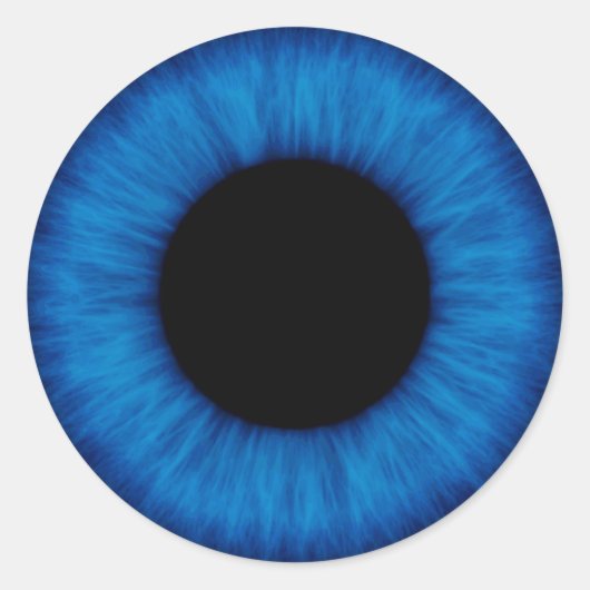 Halloween blauw oog close-up ronde sticker (Voorkant)