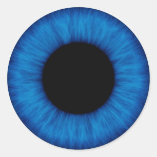Halloween blauw oog close-up ronde sticker