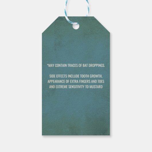 Halloween blauw vergif potion label cadeaulabel (Achterkant)