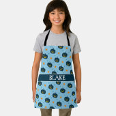 Halloween Blauw Zwart Minimaal Patroon Schort (Insitu)