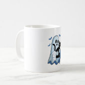 Halloween Blauwe Denim Spook en Kat Koffiemok (Voorkant links)