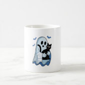 Halloween Blauwe Denim Spook en Kat Koffiemok (Center)
