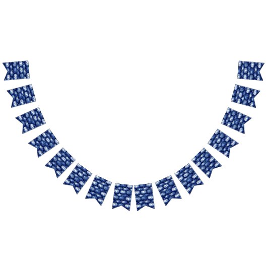 Halloween Blauwe en Witte Pompoen Vlaggetjes (Alle)