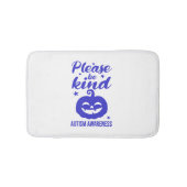 Halloween Blauwe Pompoen Autisim Bewustzijn Badmat (Voorkant)