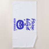 Halloween Blauwe Pompoen Autisim Bewustzijn Strandlaken (Voorkant)