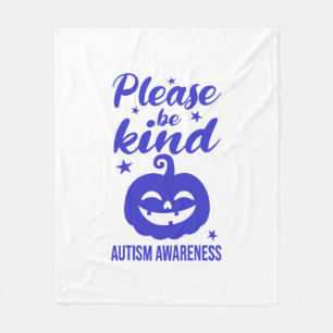 Halloween Blauwe Pompoen Autisme Bewustzijn Fleece Deken