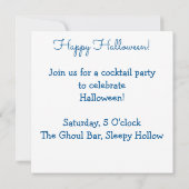 Halloween blauwe schedel kaart (Achterkant)