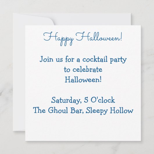 Halloween blauwe schedel kaart (Achterkant)