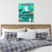 Halloween Blauwgroen en groen Canvas Afdruk (Insitu (Slaapkamer))