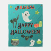 Halloween Blauwgroen en groen Fleece Deken (Voorkant)