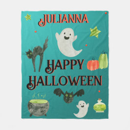 Halloween Blauwgroen en groen Fleece Deken