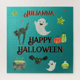 Halloween Blauwgroen en groen Legpuzzel