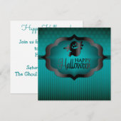 Halloween blauwgroen geest kaart (Voorkant / Achterkant)