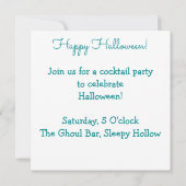 Halloween blauwgroen geest kaart (Achterkant)