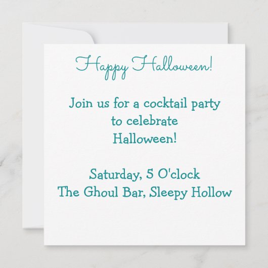 Halloween blauwgroen geest kaart (Achterkant)