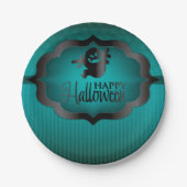 Halloween blauwgroen geest papieren bordje (Voorkant)