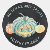 Halloween Blauwgroen pompoen Allergy-vriendelijke  Ronde Sticker (Voorkant)