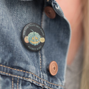 Halloween Blauwgroen Pumpkin Allergy Awareness Ronde Button 5,7 Cm