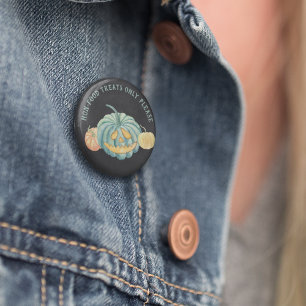 Halloween Blauwgroen Pumpkin Allergy Awareness Ronde Button 5,7 Cm