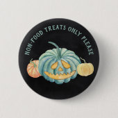 Halloween Blauwgroen Pumpkin Allergy Awareness Ronde Button 5,7 Cm (Voorkant)