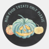 Halloween Blauwgroen Pumpkin Allergy Awareness Ronde Sticker (Voorkant)