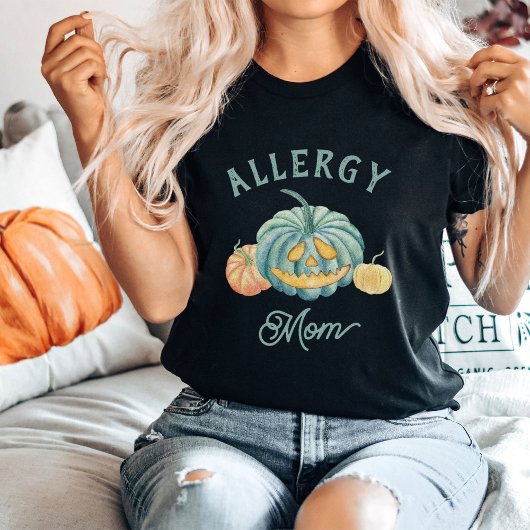 Halloween Blauwgroen Pumpkin Allergy mama T-shirt