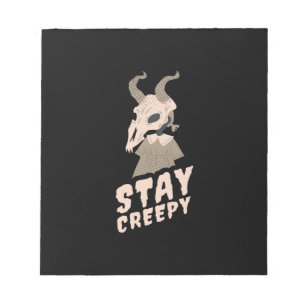 Halloween Blijf Creepy Goat Gift Notitieblok