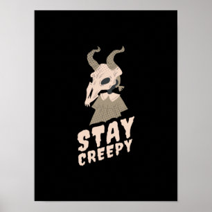 Halloween Blijf Creepy Goat Gift Poster