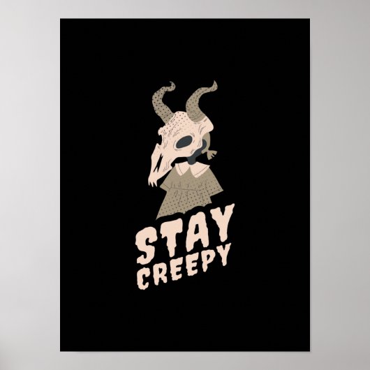 Halloween Blijf Creepy Goat Gift Poster (Voorkant)