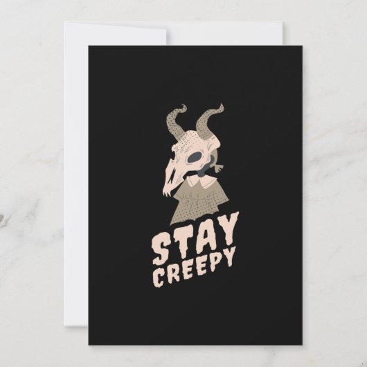 Halloween Blijf Creepy Goat Gift Save The Date (Voorkant)