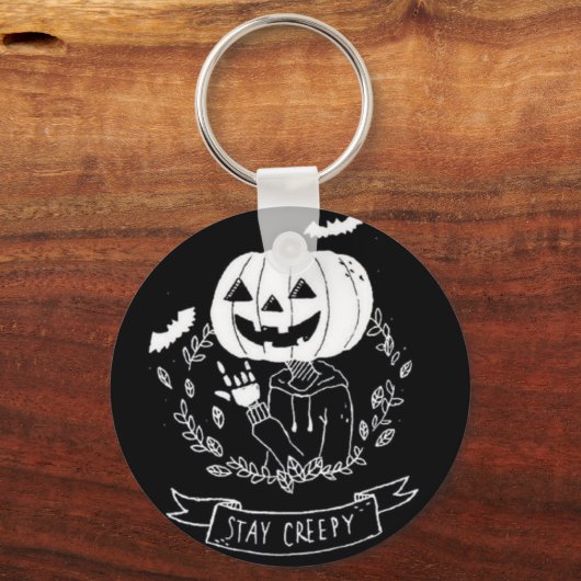 Halloween Blijf Creepy Sleutelhanger (Voorkant)