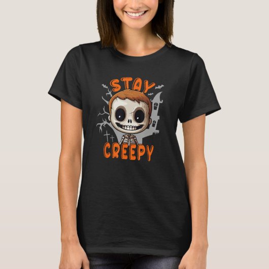 Halloween Blijf Creepy T-shirt (Voorkant)